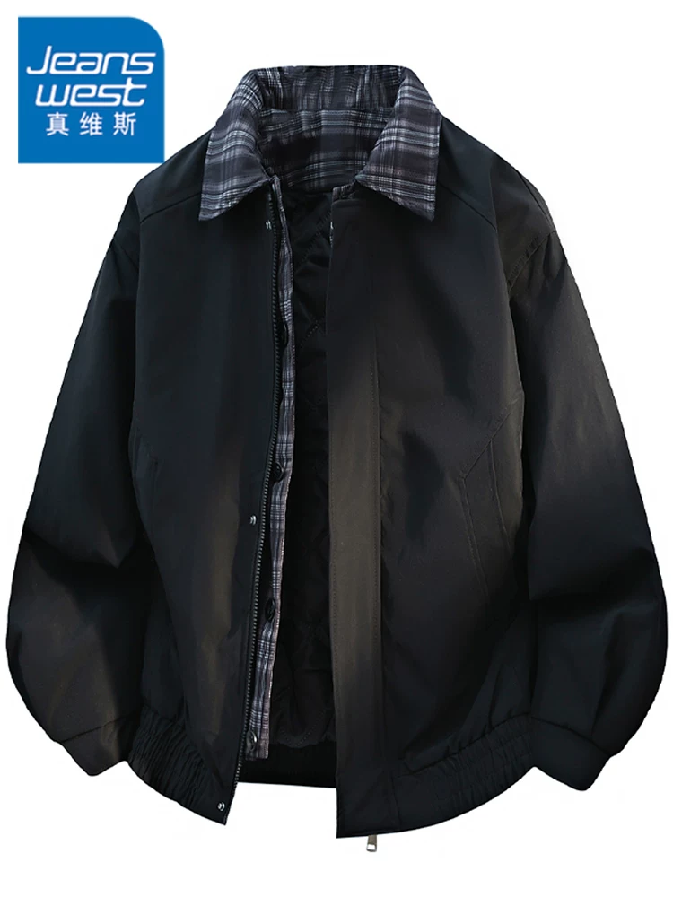 Áo khoác giả hai lớp kiểu Mỹ mới của Jeanswest dành cho nam, thương hiệu thời trang xuân thu mang phong cách cao cấp, áo khoác ngoài thời trang, cá tính.