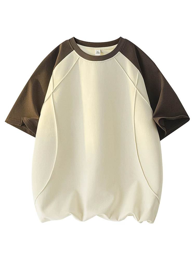 Áo thun cổ tròn phối màu thời trang phong cách Mỹ của Jeanswest dành cho nam, áo thun ngắn tay cao cấp mùa hè, rộng rãi, thoáng khí, đa năng.