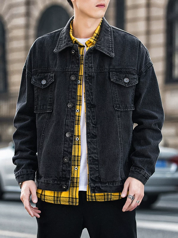 Áo khoác denim nam Jeanswest màu trơn, kiểu mới Xuân Thu 2025, cao cấp, cá tính và thời trang.