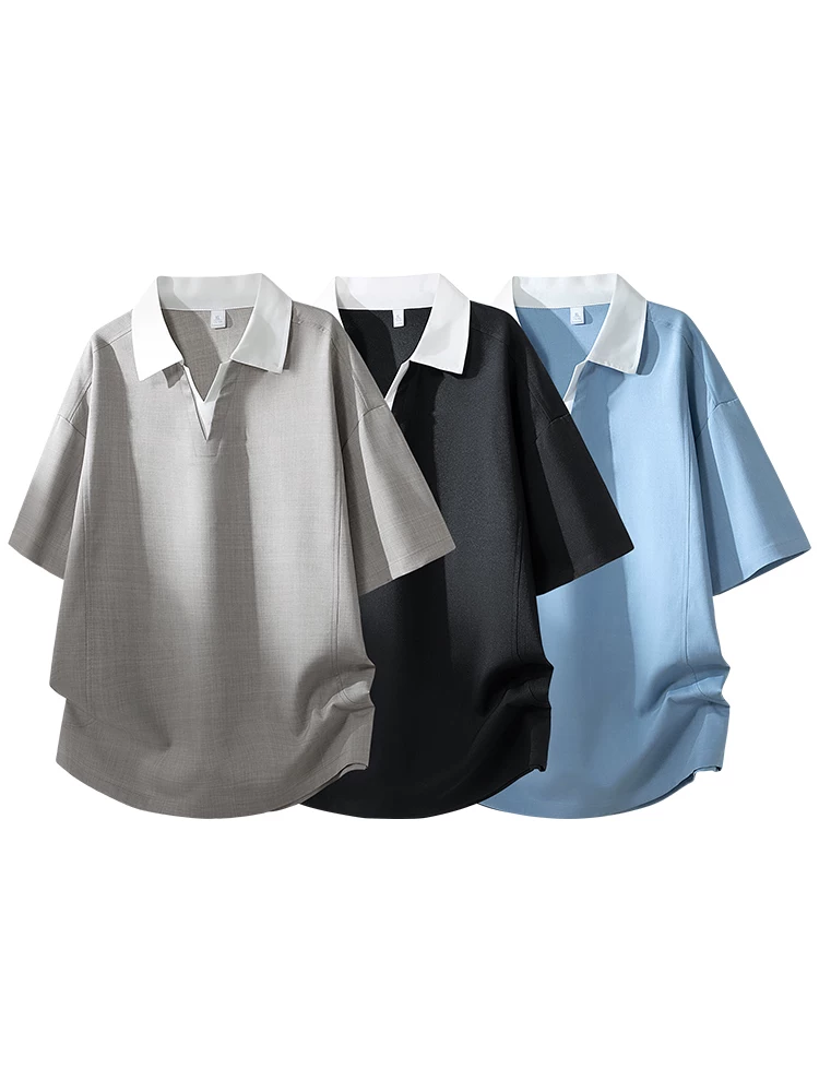 Áo thun ngắn tay kiểu Mỹ của Jeanswest dành cho nam, áo sơ mi POLO dáng rộng, thoáng khí, mùa xuân hè