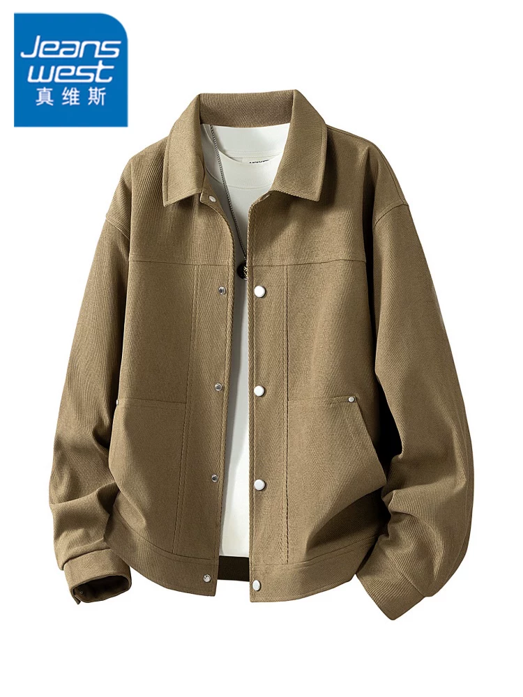 Áo khoác cổ điển kiểu Mỹ của Jeanswest dành cho nam, thương hiệu thời trang thường ngày mùa xuân thu, áo khoác ngoài rộng rãi cao cấp.