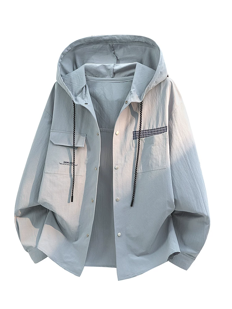 Áo sơ mi có mũ trùm đầu kiểu Mỹ của Jeanswest dành cho nam, mùa xuân và mùa thu, cảm giác cao cấp, dáng rộng thoải mái, phong cách và đa năng.