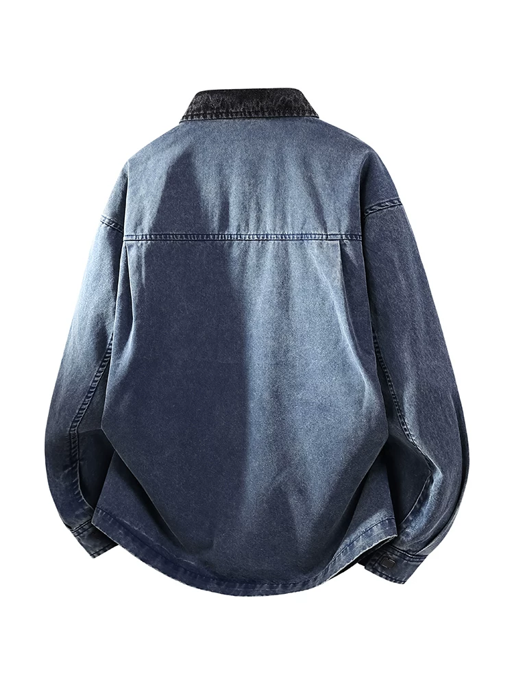 Áo khoác denim kiểu Mỹ cổ điển của Jeanswest dành cho nam, áo khoác dáng rộng phong cách đa năng thường ngày mùa xuân thu.