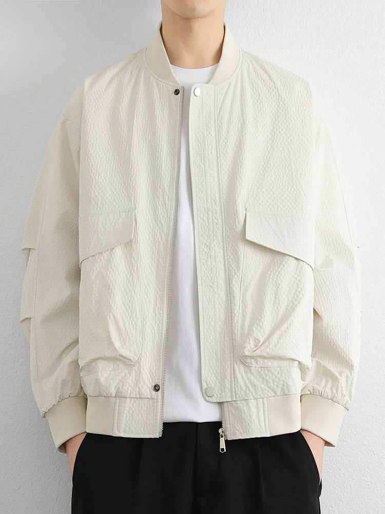 Áo khoác công sở cổ bóng chày Jeanswest dành cho nam, mùa xuân, cảm giác cao cấp, màu trơn, dáng rộng, áo khoác đa năng.