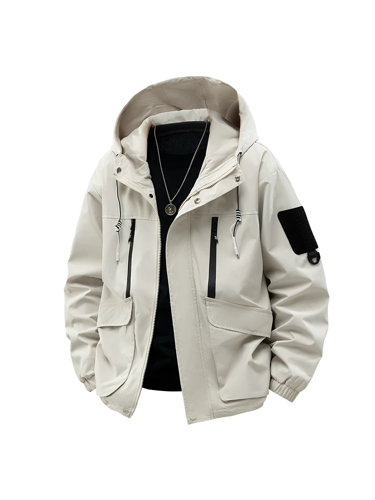 Áo khoác có mũ trùm đầu phong cách Mỹ của Jeanswest dành cho nam, thương hiệu thời thượng mùa xuân thu, áo khoác ngoài rộng rãi, thời trang và cao cấp.