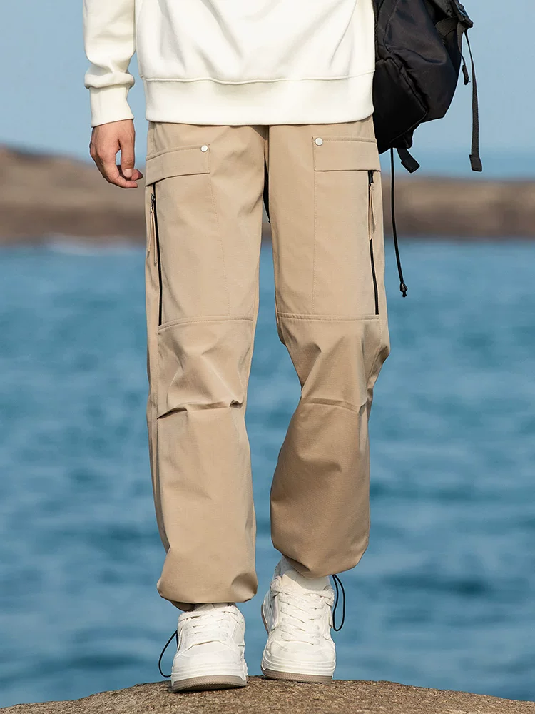 Quần đi bộ đường dài ống rộng chống thấm nước Jeanswest dành cho nam, quần thể thao dáng rộng mùa xuân thu, quần công sở kiểu Mỹ.