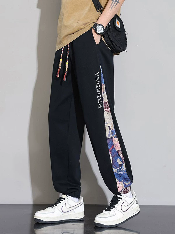 Quần học sinh nam Jeanswest màu đen dập nổi, quần jogger sọc mỏng mùa hè dành cho thanh thiếu niên.