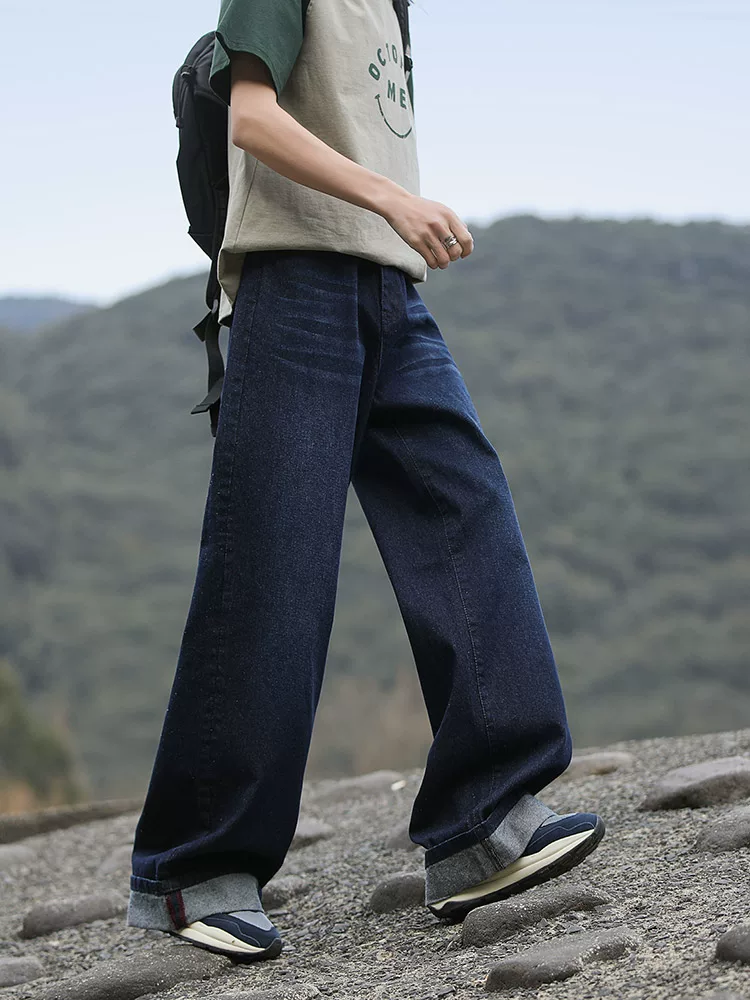 Quần jeans nam cao cấp Jeanswest chất liệu cotton nguyên chất, kiểu dáng đa năng, ống thẳng, quần dài suông rộng, mặc mùa hè, đi chơi ngoài trời.