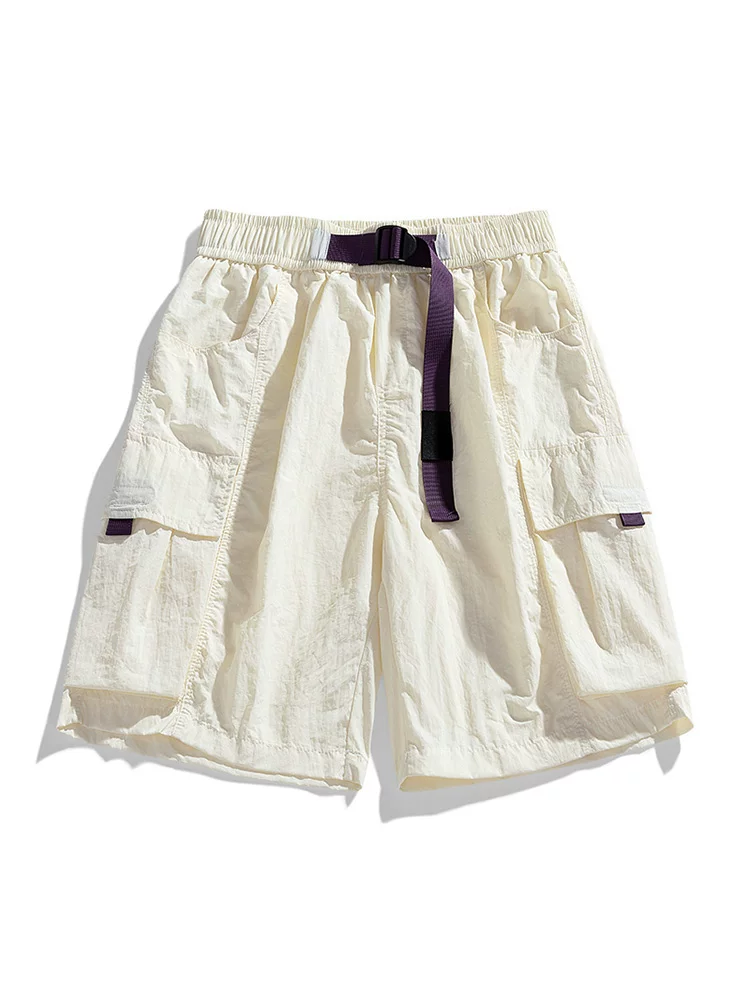 Quần short màu tím kiểu Mỹ của Jeanswest dành cho nam giới, quần short dopamine mỏng mùa hè dành cho các cặp đôi.