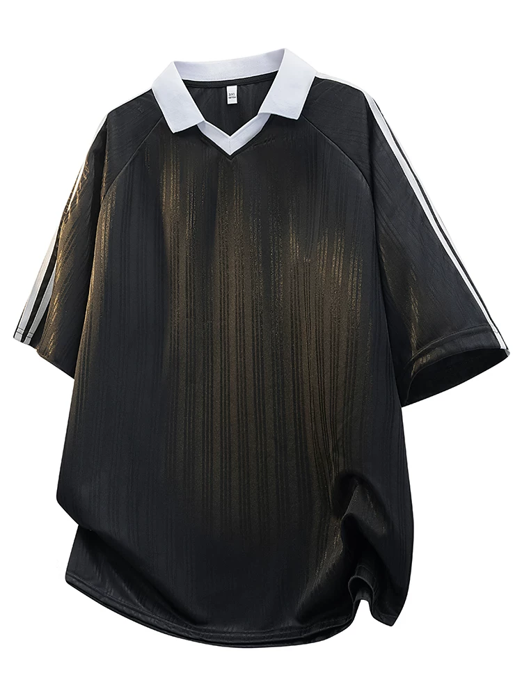 Áo thun cổ bẻ ba sọc phong cách Mỹ của Jeanswest dành cho nam, thương hiệu thời trang cao cấp mùa hè, tay ngắn rộng rãi và thoáng khí.