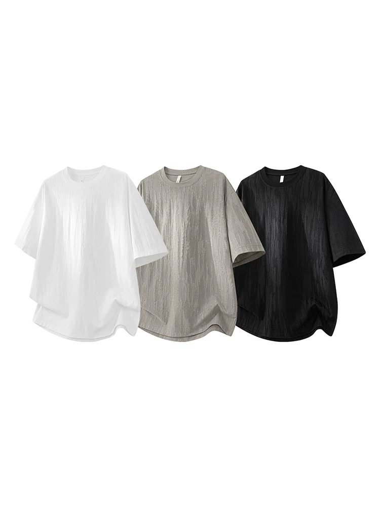Áo thun cổ tròn chất liệu lụa băng kiểu Mỹ của Jeanswest dành cho nam, dáng rộng mùa hè, cảm giác cao cấp, thoáng khí, tay ngắn thân thiện với làn da.