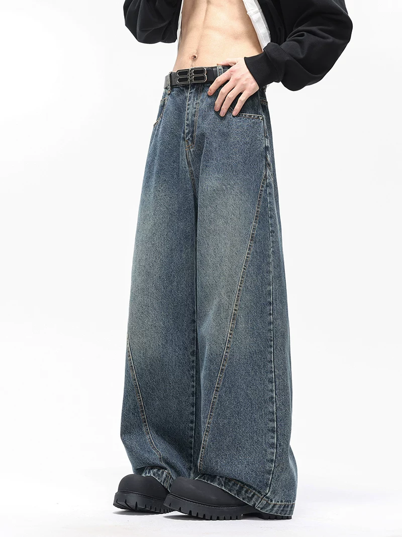 Quần jeans ống rộng dáng vintage của Jeanswest dành cho nam, phong cách Mỹ mùa thu đông, chất liệu cao cấp, lót lông cừu và dày dặn.