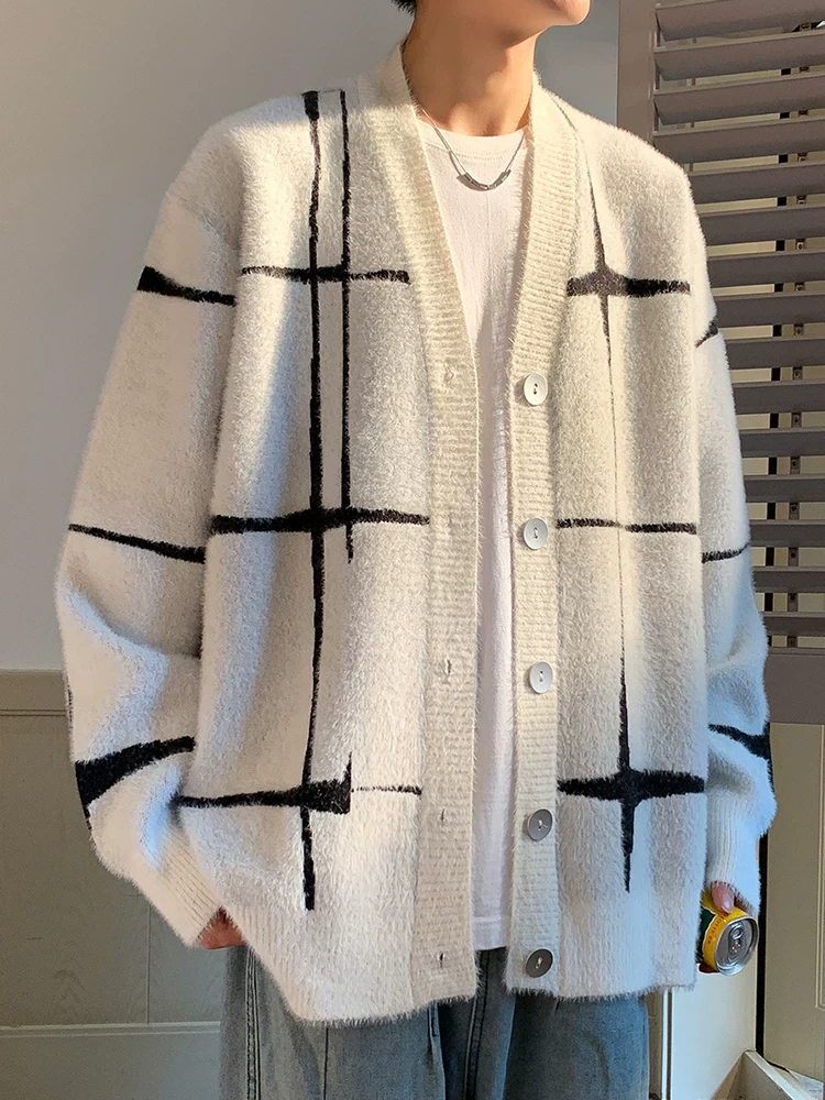 Áo len cardigan kiểu Mỹ của Jeanswest dành cho nam, áo len dáng rộng phong cách lười biếng mùa thu đông.