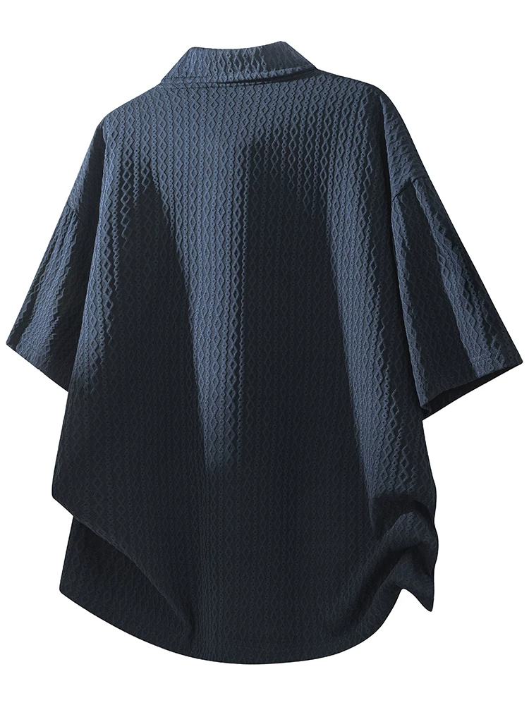 Áo thun polo dệt jacquard màu trơn phong cách Mỹ của Jeanswest dành cho nam, thương hiệu thời trang cao cấp mùa hè, tay ngắn rộng rãi.