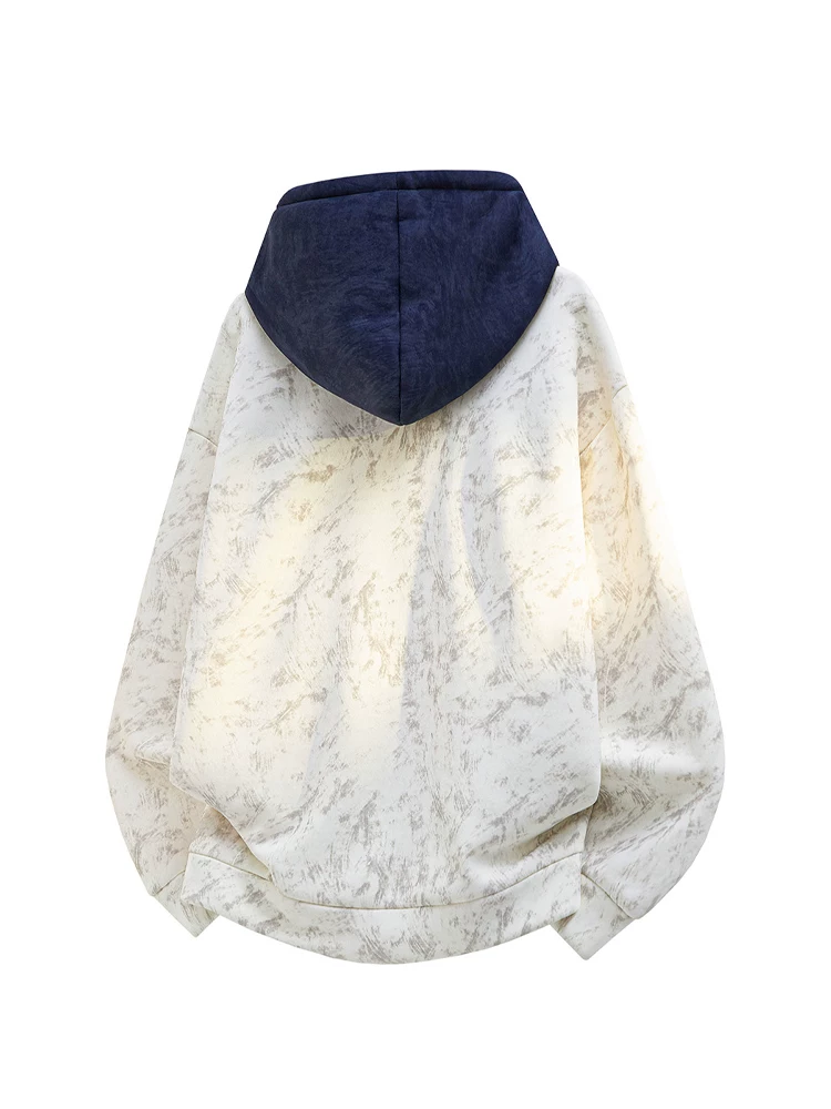 Áo nỉ có mũ trùm đầu màu sắc phong cách Mỹ của Jeanswest dành cho nam, mùa xuân thu, dáng rộng, thương hiệu thời thượng, cảm giác cao cấp, áo kiểu sành điệu.