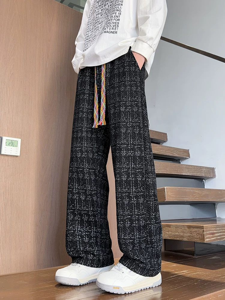 Quần dài ống rộng kiểu Mỹ thời thượng của Jeanswest dành cho nam giới, mùa xuân thu, quần dài ống rộng có dây rút cao cấp.