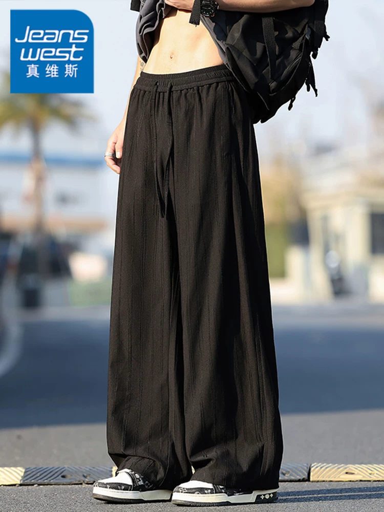 Quần dài ống suông kiểu Mỹ của Jeanswest dành cho nam, thương hiệu thời trang cao cấp mùa hè, quần dài rộng rãi, thân thiện với làn da, thoáng khí.