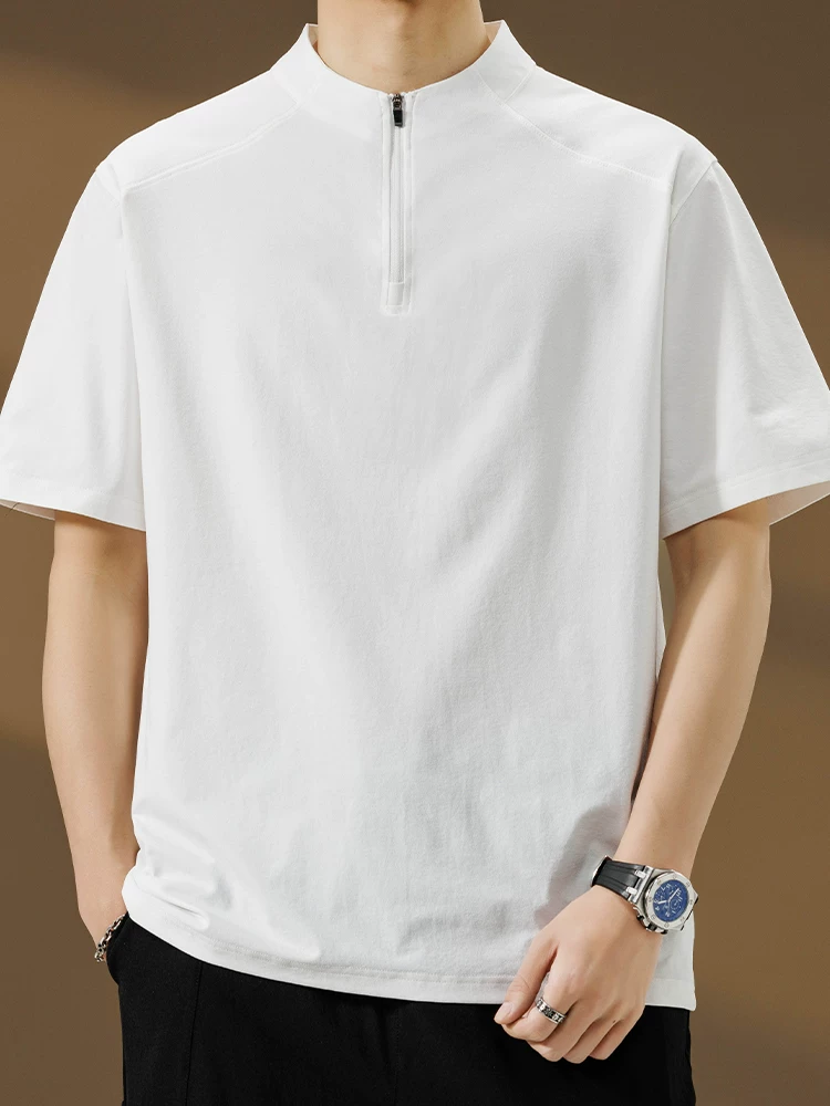 Áo thun ngắn tay có khóa kéo bằng lụa băng kháng khuẩn 5A chống nắng của Jeanswest dành cho nam, áo thun nửa tay thông thường đa năng mùa hè.