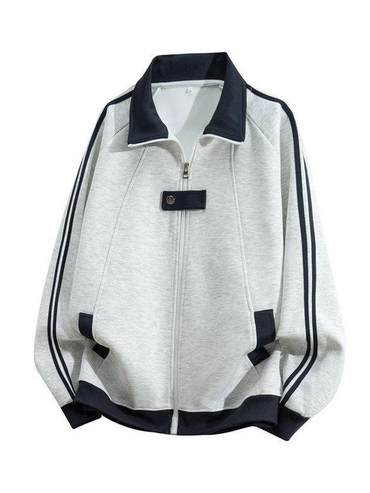 Áo khoác cardigan cổ bẻ sọc kiểu Mỹ của Jeanswest dành cho nam, mẫu mới xuân thu 2026, trang phục cao cấp.