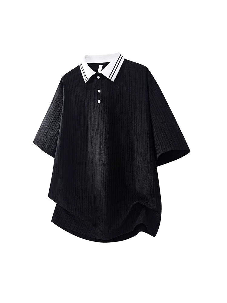 Áo thun nam Jeanswest kiểu Mỹ sọc phối màu, chất liệu lụa băng, cao cấp, rộng rãi, thoáng khí, tay ngắn mùa hè.