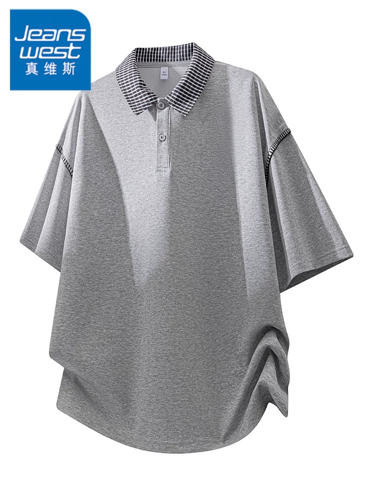 Áo thun polo phối màu Jeanswest dành cho nam, thương hiệu thời trang cao cấp mùa hè, áo kiểu rộng rãi, thoáng khí.
