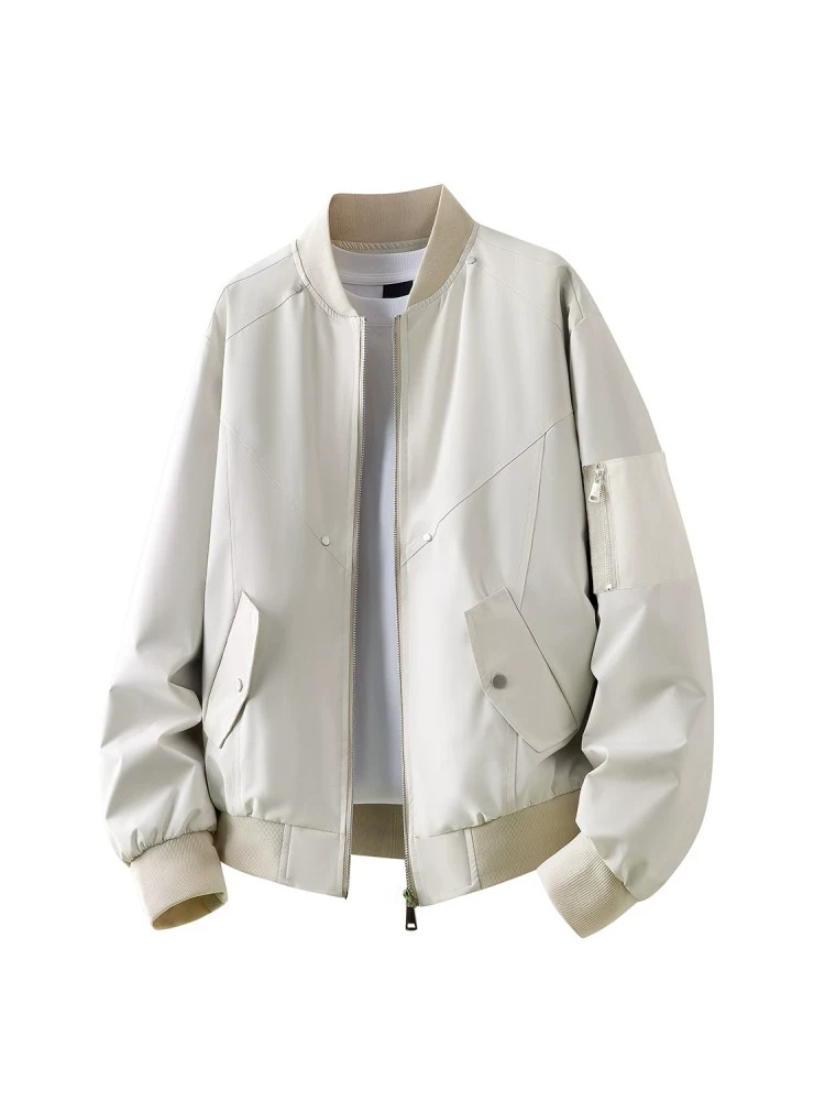 Áo khoác thường ngày cổ bóng chày kiểu Mỹ của Jeanswest dành cho nam, mùa xuân và mùa thu, thương hiệu thời thượng cao cấp, áo khoác ngoài rộng rãi, cá tính và sành điệu.