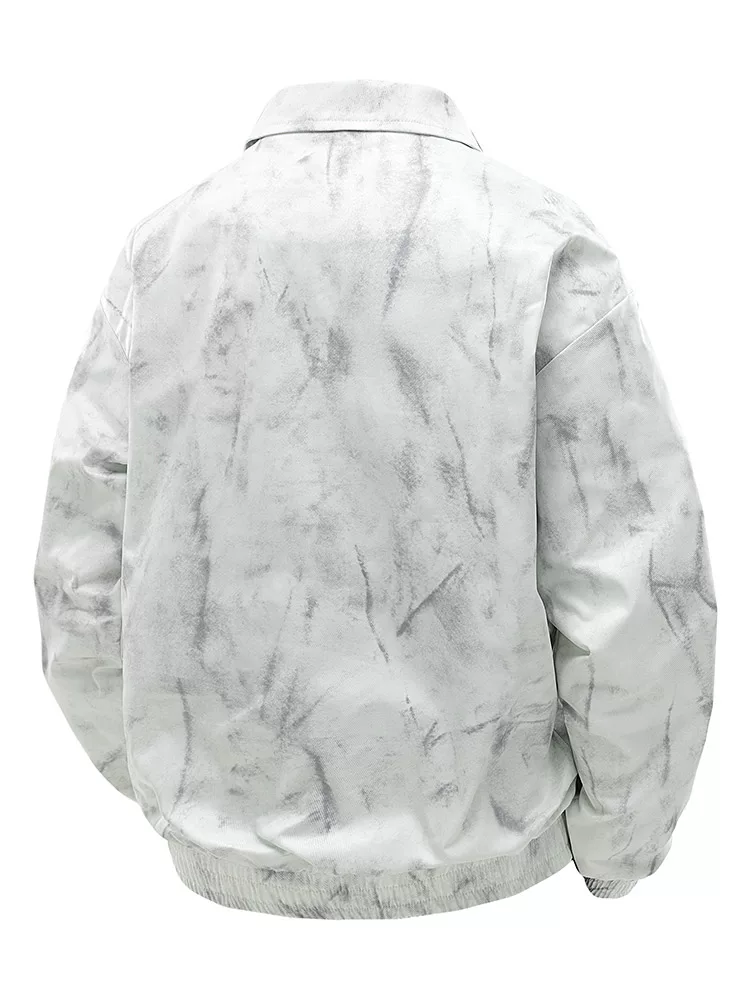 Áo khoác tie-dye cỡ lớn thời trang thường ngày của Jeanswest dành cho nam, áo khoác công sở thời thượng cổ bẻ mùa xuân.