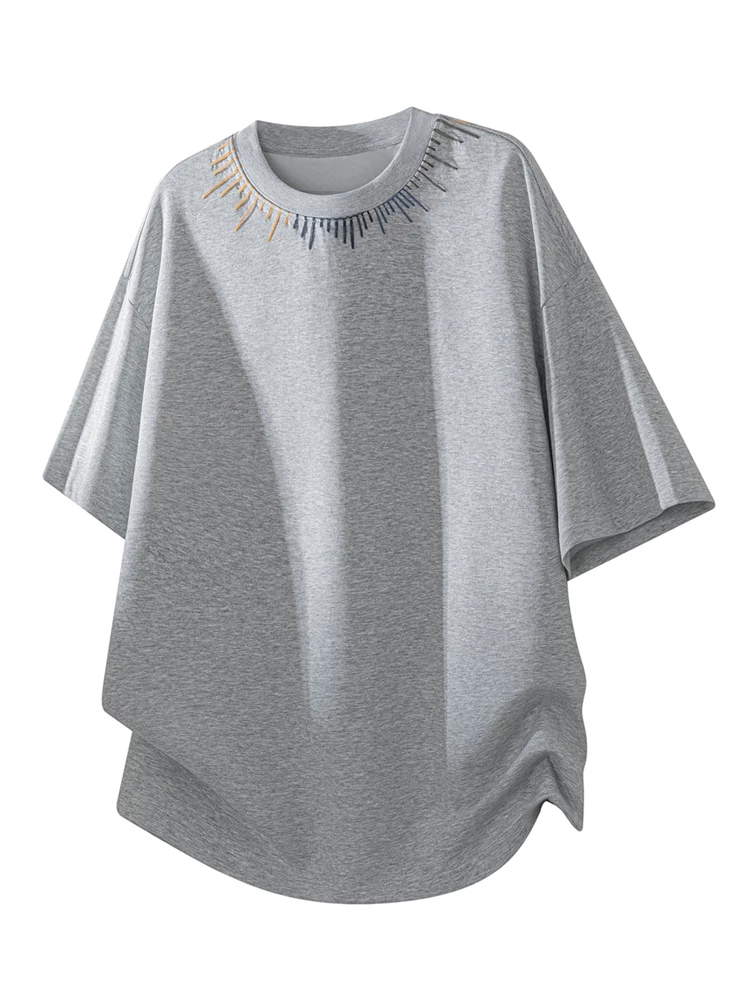 Áo thun nam cổ tròn phong cách Mỹ của Jeanswest, mùa hè cao cấp, dáng rộng, đa năng, hợp thời trang, thoáng khí, thân thiện với làn da, tay ngắn.