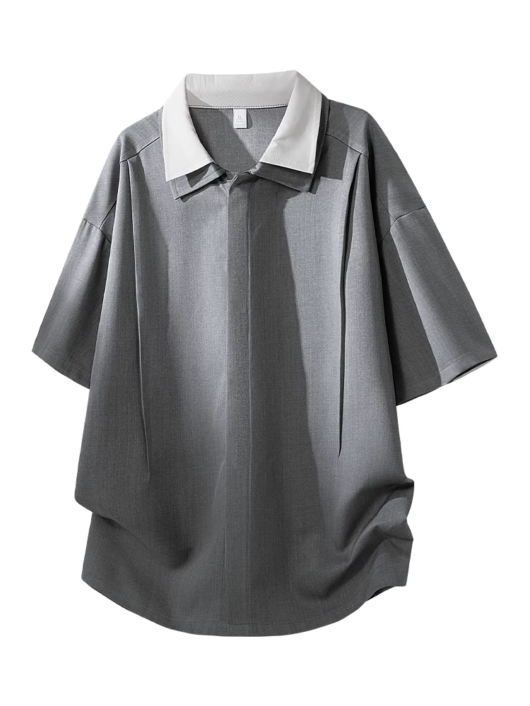 Áo thun cổ bẻ tay dài năm phần tư phong cách cao cấp của Jeanswest dành cho nam, áo thun thương hiệu thời trang thông thường rộng rãi thoáng khí mùa xuân hè.