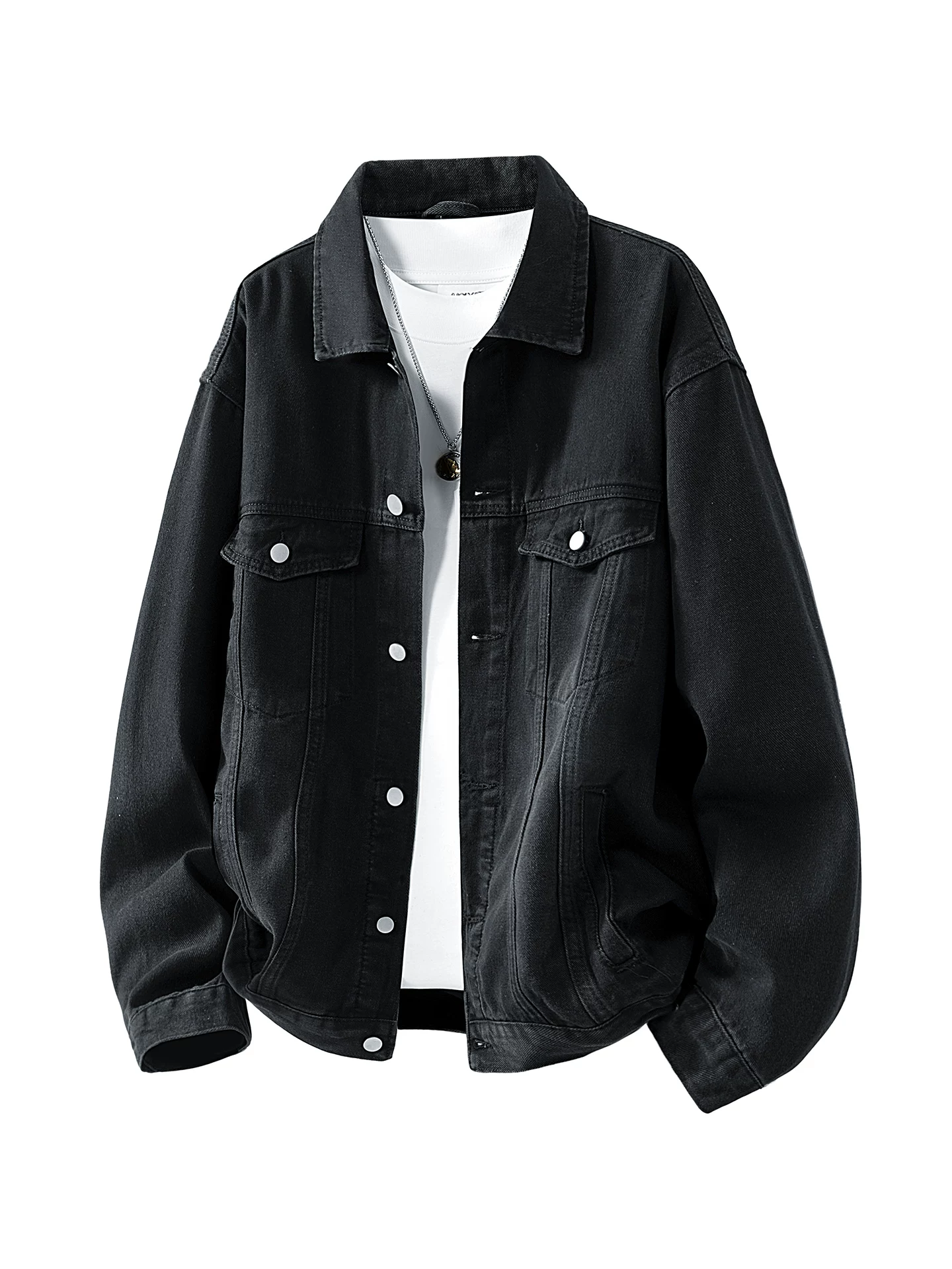 Áo khoác denim cổ điển cao cấp của Jeanswest dành cho nam, áo khoác ngoài đa năng dáng rộng phong cách Mỹ mùa xuân thu.