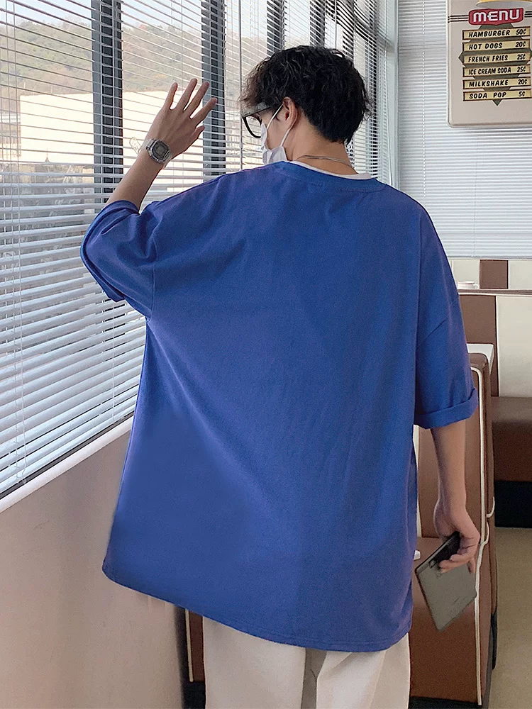 Áo thun ngắn tay cổ tròn chất liệu cotton nguyên chất của Jeanswest American dành cho nam giới vào mùa hè, áo thể thao nửa tay rộng rãi và đa năng