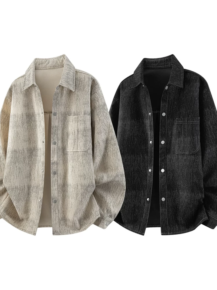 Áo sơ mi cổ bẻ nhuộm màu tie-dye hợp thời trang của Jeanswest dành cho nam, mùa xuân và mùa thu, áo khoác đa năng dáng rộng cao cấp.