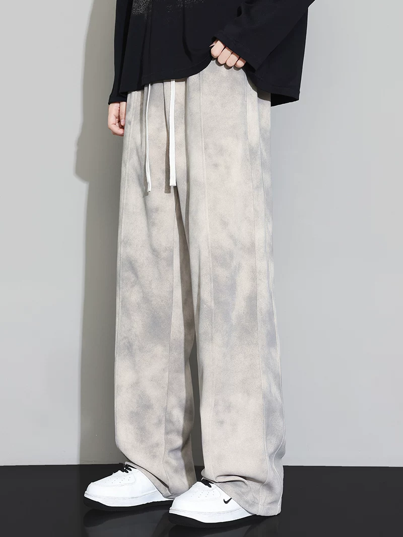 Quần dài thể thao đa năng, dáng rộng, thoải mái, phong cách Mỹ, nhuộm tie-dye, dành cho nam giới, mùa xuân thu, của thương hiệu Jeanswest.