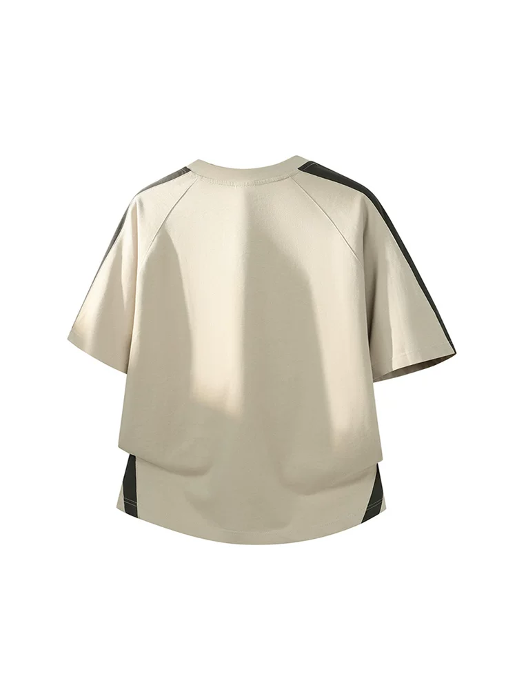 Áo thun cổ tròn 100% cotton nguyên chất kiểu Mỹ của Jeanswest dành cho nam, dáng rộng mùa hè, cảm giác cao cấp, tay ngắn thoáng khí.