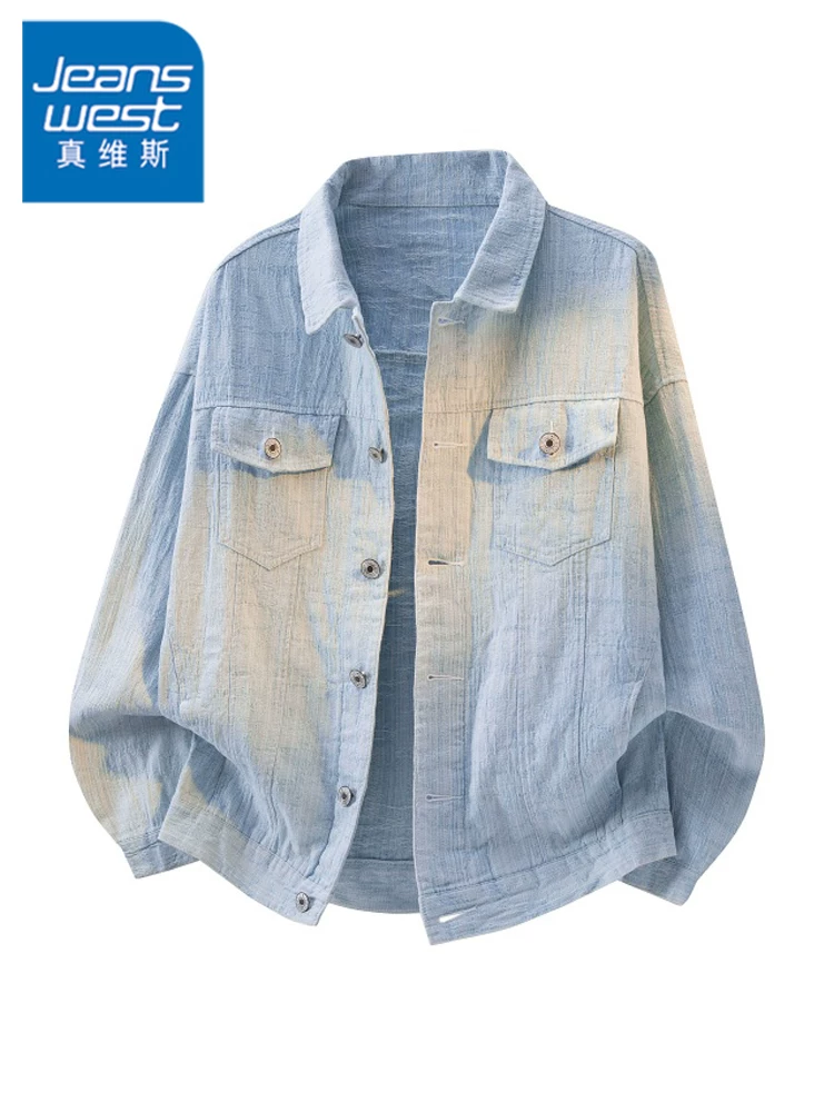 Áo khoác denim cổ điển Jeanswest dành cho nam, kiểu dáng rộng rãi, đa năng, thời trang cao cấp, thích hợp cho mùa xuân và mùa thu.