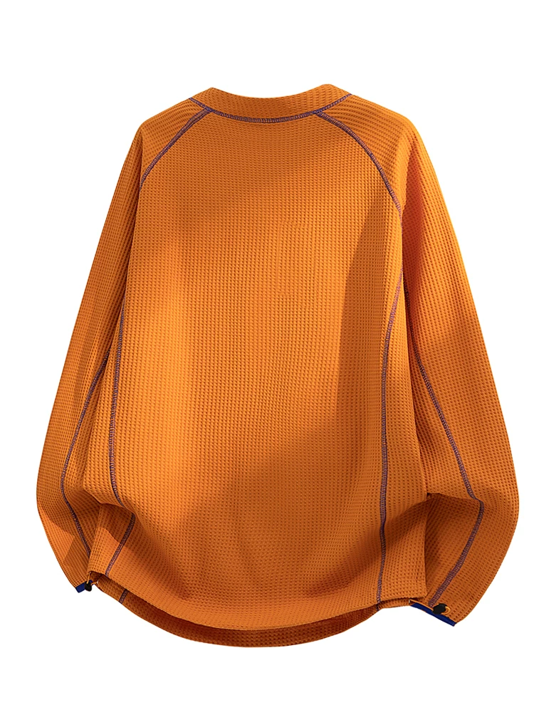 Áo nỉ cổ tròn phối màu thời trang kiểu Mỹ của Jeanswest dành cho nam, áo dài tay dáng rộng đa năng mới cho mùa xuân/thu.