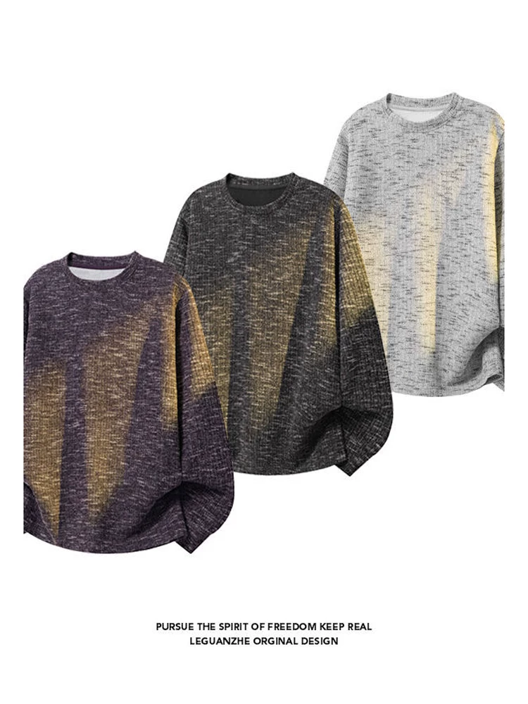 Áo nỉ cổ tròn nhuộm tie-dye phong cách retro Mỹ của Jeanswest dành cho nam, kiểu mới xuân thu 2026, áo thời trang cao cấp.