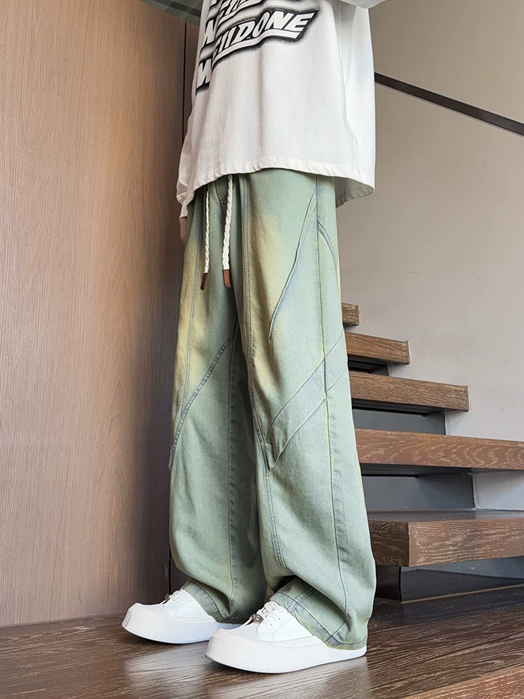 Quần jean nam cỡ lớn dáng thẳng kiểu Mỹ của Jeanswest dành cho mùa xuân và mùa thu, quần ống loe màu trơn thời thượng cao cấp.