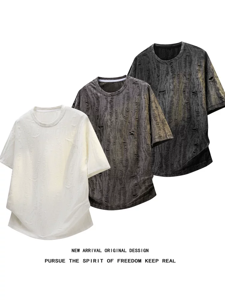 Áo thun cổ tròn xếp ly màu trơn phong cách Mỹ của Jeanswest dành cho nam, áo thun ngắn tay thoáng khí, thân thiện với làn da, thương hiệu thời trang cao cấp mùa hè.
