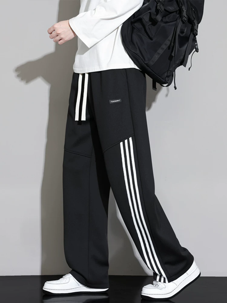 Quần dài ống rộng kẻ sọc phong cách Mỹ của Jeanswest dành cho nam, mùa xuân thu, thương hiệu thời trang cao cấp, quần dài rộng rãi và đa năng.