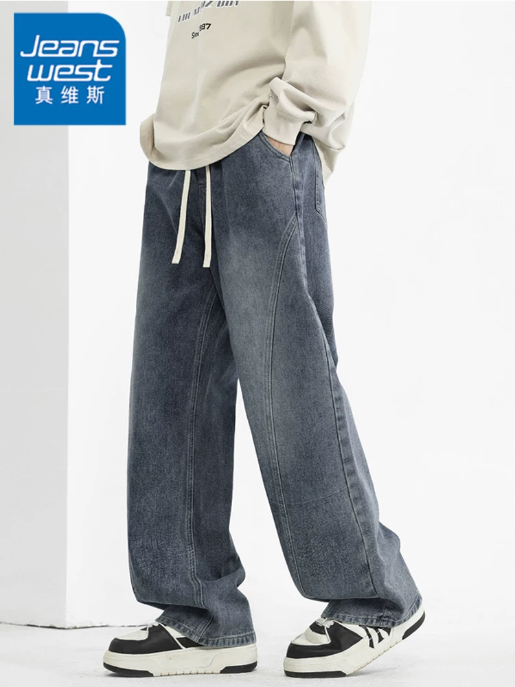 Quần jean ống đứng phong cách retro Mỹ của Jeanswest dành cho nam, mùa xuân thu, thương hiệu thời trang cao cấp, quần dài sành điệu.