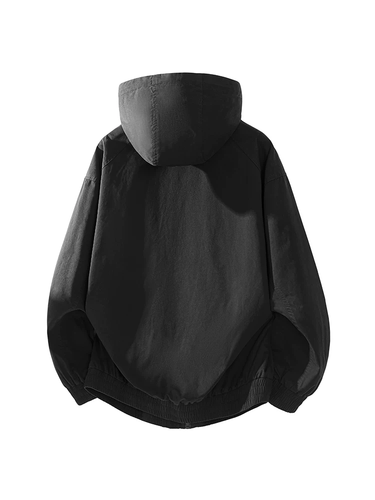 Áo khoác có mũ trùm đầu bằng vải cotton nguyên chất 100% của Jeanswest dành cho nam giới, mùa xuân và mùa thu, áo khoác ngoài rộng rãi, phong cách giản dị, đa năng.