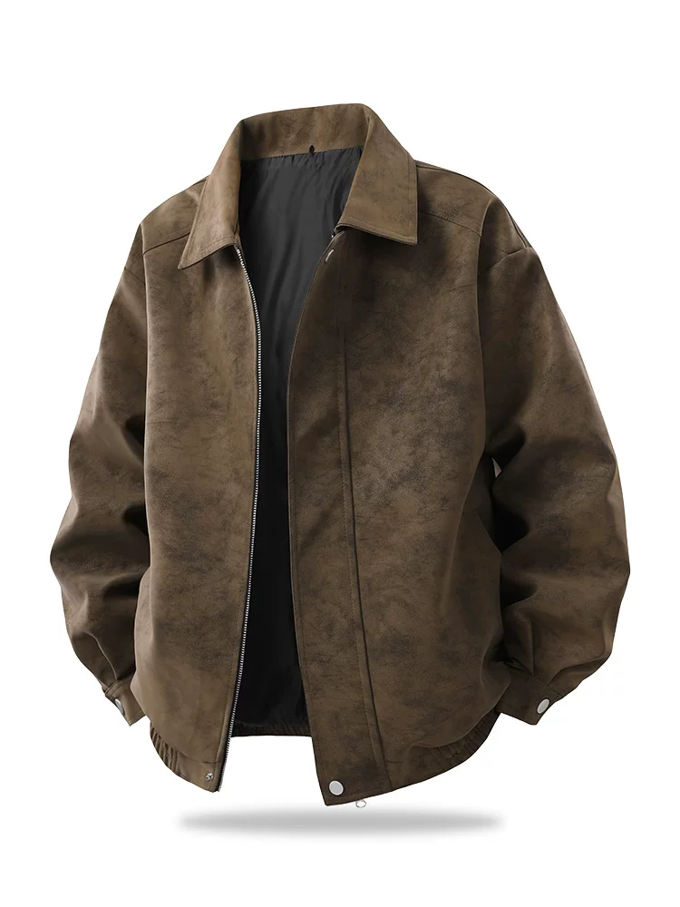 Áo khoác da kiểu Mỹ cổ điển Jeanswest dành cho nam, mùa xuân thu 2026, kiểu mới cao cấp, dáng rộng.