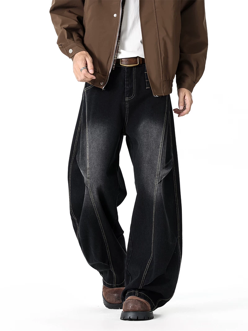 Quần jeans ống rộng vintage của Jeanswest dành cho nam, thương hiệu thời trang đường phố cao cấp của Mỹ mùa thu đông, quần dài phong cách và cao cấp.