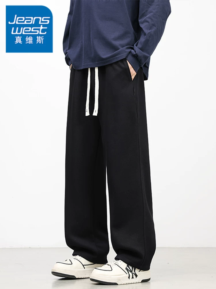 Quần dài ống rộng cao cấp Jeanswest dành cho nam, phong cách Mỹ mùa xuân thu, thương hiệu thời thượng, dáng rộng, thoải mái, đa năng.