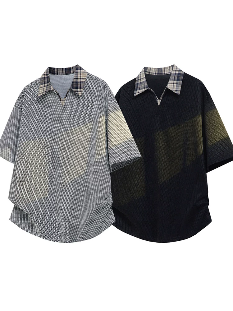 Áo polo kẻ sọc phối màu phong cách Mỹ của Jeanswest dành cho nam, kiểu dáng rộng rãi mùa hè, áo polo thương hiệu cao cấp, thoáng khí, hợp thời trang.