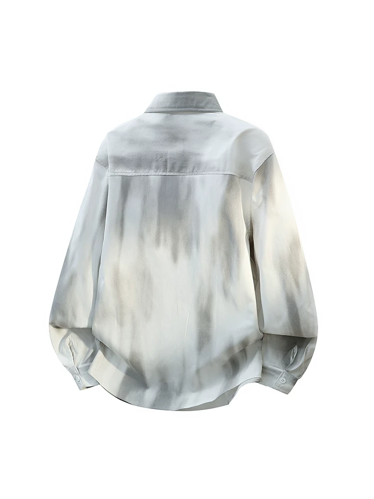Áo sơ mi dài tay nhuộm tie-dye của Jeanswest dành cho nam, mùa thu, dáng rộng, cảm giác cao cấp.