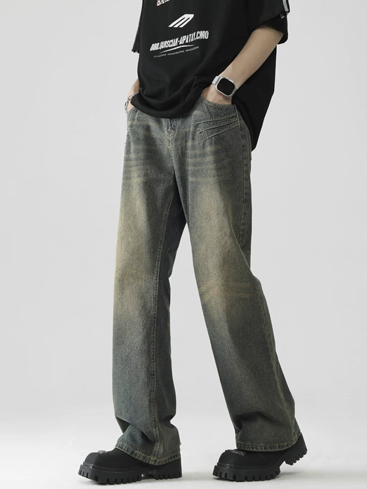 Quần jean ống loe phong cách retro Mỹ của Jeanswest dành cho nam, mùa xuân và mùa thu, quần dài thương hiệu thời trang cao cấp, rộng rãi, thoải mái và sành điệu.