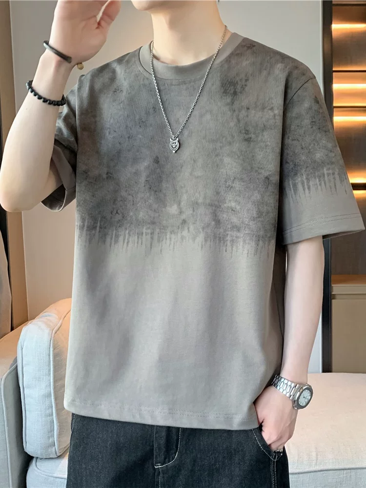 Áo thun cổ tròn dáng rộng phong cách Mỹ của Jeanswest dành cho nam, tay ngắn mùa hè, áo ngắn tay cao cấp, thoáng khí, phong cách thường ngày.