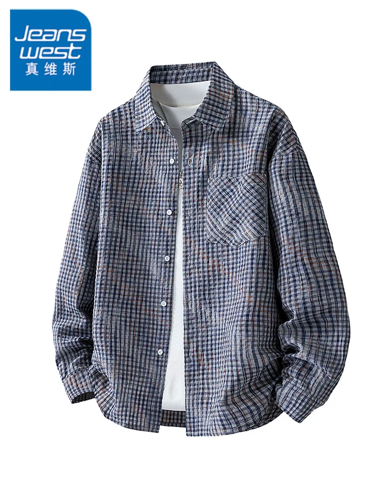 Áo sơ mi kẻ sọc phong cách Mỹ của Jeanswest dành cho nam, áo khoác cao cấp dáng rộng thường ngày mới mùa xuân thu 2026.